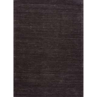 Hand loomed Solid Pattern Grey/ Black Rug (96 X 136)