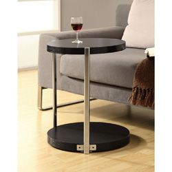 Cappuccino/ Chrome Metal Accent Table