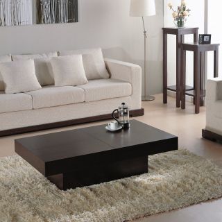 Beverly Hills Furniture Inc Nile Rectangular Coffee Table   Dark Brown Oak  