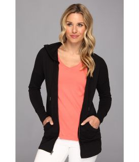 Mod o doc Classic Jersey Drop Shoulder Zip Hoodie Womens Sweatshirt (Black)