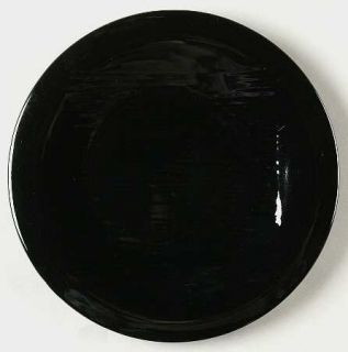Dansk Edesia Onyx Salad Plate, Fine China Dinnerware   All Black,Fluted,No Trim
