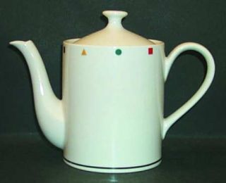 Sasaki China Elements Tea/Coffee Pot & Lid, Fine China Dinnerware   Multicolor G
