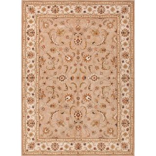 Hand tufted Plush pile Traditional Oriental pattern Brown Rug (2 X 3)