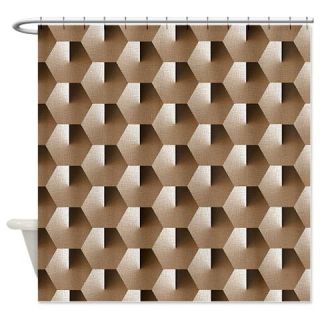  Hexagons   Brown Shower Curtain  Use code FREECART at Checkout