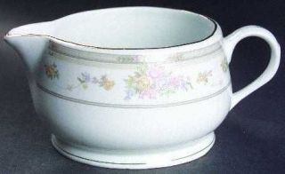Excel Southampton Gravy Boat, Fine China Dinnerware   Floral Border, Gray&Taupe