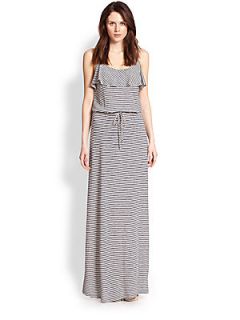 Soft Joie Striped Drawstring Waist Maxi Dress   Peacoat/Poreclain
