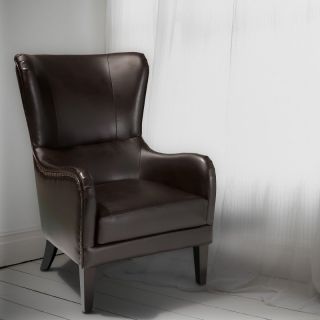 Best Selling Home Decor Furniture LLC Lorenzo Leather Studded Club Chair