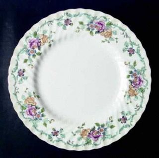 Minton Branksome Turquoise Dinner Plate, Fine China Dinnerware   Turquoise Scrol