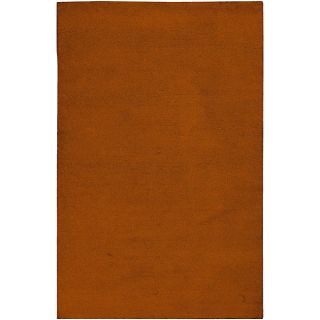 Hand knotted Long Island Orange Plush Wool Rug (5 X 8) (OrangePattern SolidTip We recommend the use of a non skid pad to keep the rug in place on smooth surfaces.All rug sizes are approximate. Due to the difference of monitor colors, some rug colors may