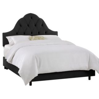 Skyline Queen Bed Toulouse Velvet Bed   Black