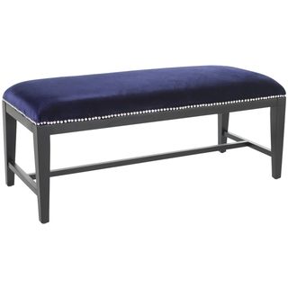 Safavieh Zambia Blue Bench (BlueMaterials Birch wood, plywood, polyester fabricFinish EspressoDimensions 19.5 inches high x 18.7 inches wide x 45.9 inches deepThis product will ship to you in 1 box.Assembly required )