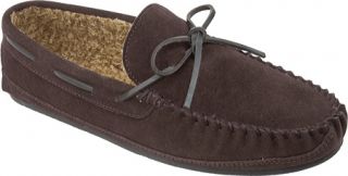 Mens Minnetonka Casey Slipper   Chocolate Suede Slippers