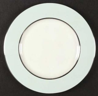American Manor Celestial Dinner Plate, Fine China Dinnerware   Aqua Rim,Platinum