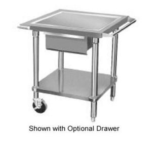 Advance Tabco Mobile Equipment Stand   Counter Top Edge, Push Handle, 24x30x28, Stainless