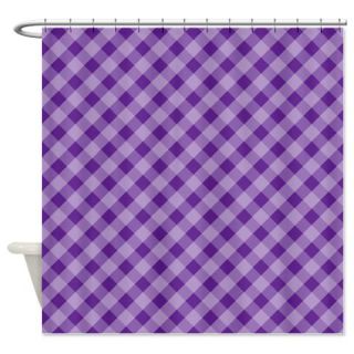 Purple Diagonal Gingham Shower Curtain  Use code FREECART at Checkout
