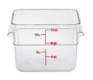 Cambro 12 qt CamSquare Food Container   Polycarbonate, Clear