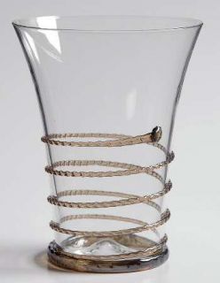Juliska Glassware Amalia Charcoal Trim 10 Oz Flat Tumbler   Clear W/Charcoal Spi