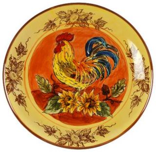 Maxcera Corp Orange Rooster Salad Plate, Fine China Dinnerware   Rooster,Yellow