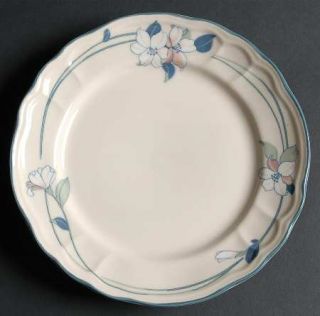 Epoch Apple Blossom (Scalloped Edge) Salad Plate, Fine China Dinnerware   White