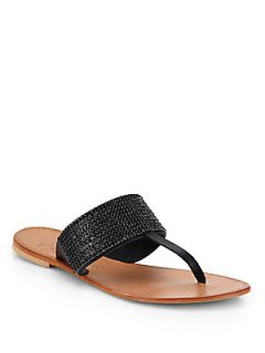 Joie Nice Jeweled Thong Sandals   Black