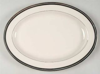 Edgerton Solitaire 14 Oval Serving Platter, Fine China Dinnerware   Thick Plat