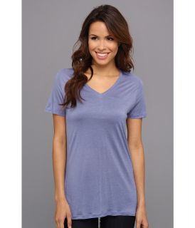 Calvin Klein Jeans Solid V Neck Tee Womens Short Sleeve Pullover (Blue)