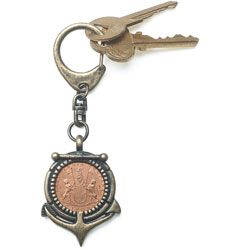 American Coin Treasures Shipwreck Coin Key Chain With Nautical Bezel