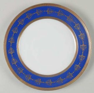 Royal Tettau Dynasty Salad Plate, Fine China Dinnerware   Navy Blue Border    Go