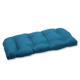Pillow Perfect Wicker Loveseat Cushion With Sunbrella Spectrum Peacock Fabric (Teal BlueClosure Sewn Seam ClosureUV Protection Yes Weather Resistant Yes Care instructions Spot Clean or Hand Wash Fabric with Mild Detergent. Dimensions 44 inch Length x