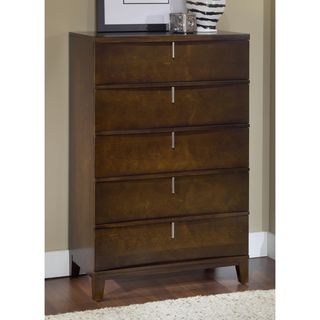 Domusindo Chocolate Brown Reverse Bowfront 5 drawer Chest