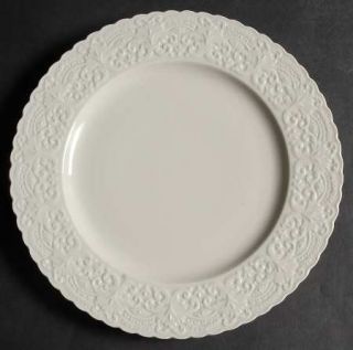 Ralph Lauren Megan Dinner Plate, Fine China Dinnerware   All Cream,Scroll Emboss