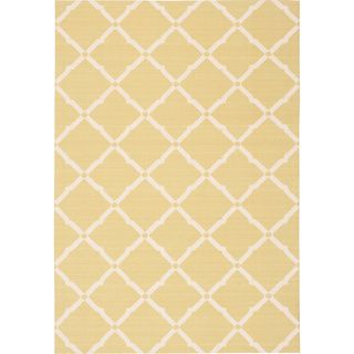 Nourison Light Green And Ivory Geometric Indoor/outdoor Area Rug (43 X 63)