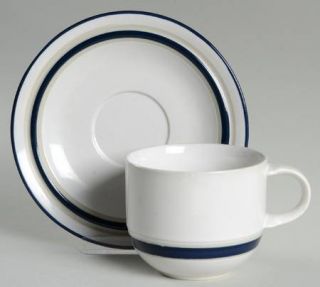 Mikasa Blue Glow Flat Cup & Saucer Set, Fine China Dinnerware   New Avenues,Blue
