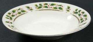 Holly Holiday Home For The Holidays Rim Soup Bowl, Fine China Dinnerware   Holly