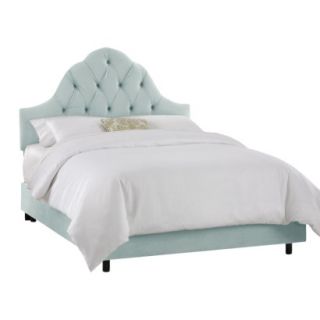 Skyline King Bed Toulouse Velvet Bed   Blue