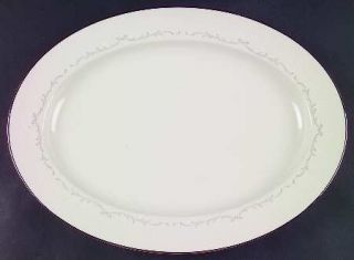 Noritake Irene 16 Oval Serving Platter, Fine China Dinnerware   White Flowers,G