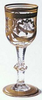 St Louis Congress Cordial Glass   Gold Etch & Trim