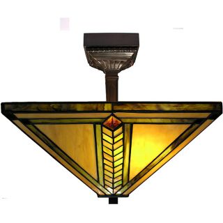 Warehouse Of Tiffany Yellow Gold Mission Ceiling Lamp