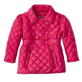 Dollhouse Infant Toddler Girls Quilted Trench Coat   Fuchsia 18 M