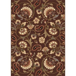 Elegance Collection Brown Area Rug (76 X 910) (PolypropylenePile Height 0.39 inchStyle ContemporaryPrimary color BrownPattern FloralTip We recommend the use of a non skid pad to keep the rug in place on smooth surfaces.All rug sizes are approximate. 