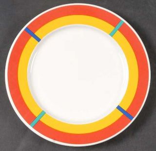 Signature Sig36 Salad Plate, Fine China Dinnerware   Multicolor Bands, No Trim