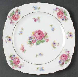 Epiag 12256 Square Salad Plate, Fine China Dinnerware   Basket Weave, Floral