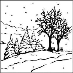 Nellies Choice Picture Embossing Folder 5.125 X5.125  Winter Landscape