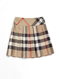 Burberry Little Girls Pleated Check Skirt   Classic Check