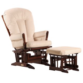 Dutailier Ultramotion Coffee/ Light Beige Multiposition 2 post Glider And Ottoman Set