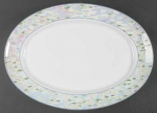 Ceralene Impressions 16 Oval Serving Platter, Fine China Dinnerware   Pink/Lave
