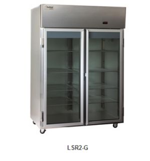 Delfield Scientific 56 Reach In Refrigerator   (2) Glass Full Door, All Stainless