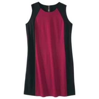 Mossimo Womens Plus Size Sleeveless Ponte Color block Dress   Red/Black 1