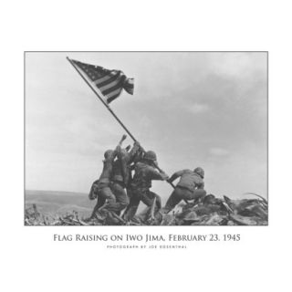 Art   Flag Raising on Iwo Jima c.1945 Mounted Print