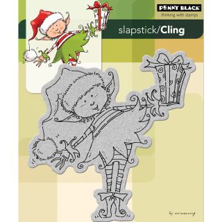 Penny Black Little Elf Present Cling Rubber Stamp